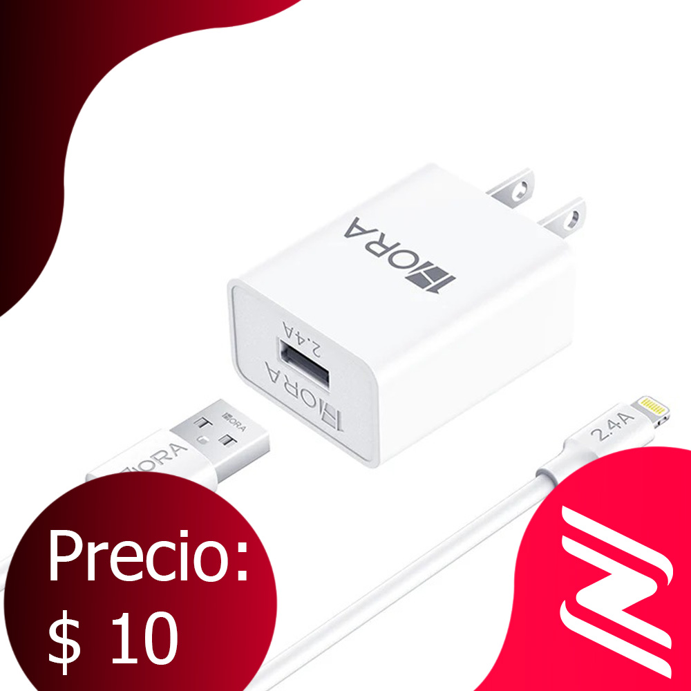 Cargador 12W 1Hora Usb a Lighting